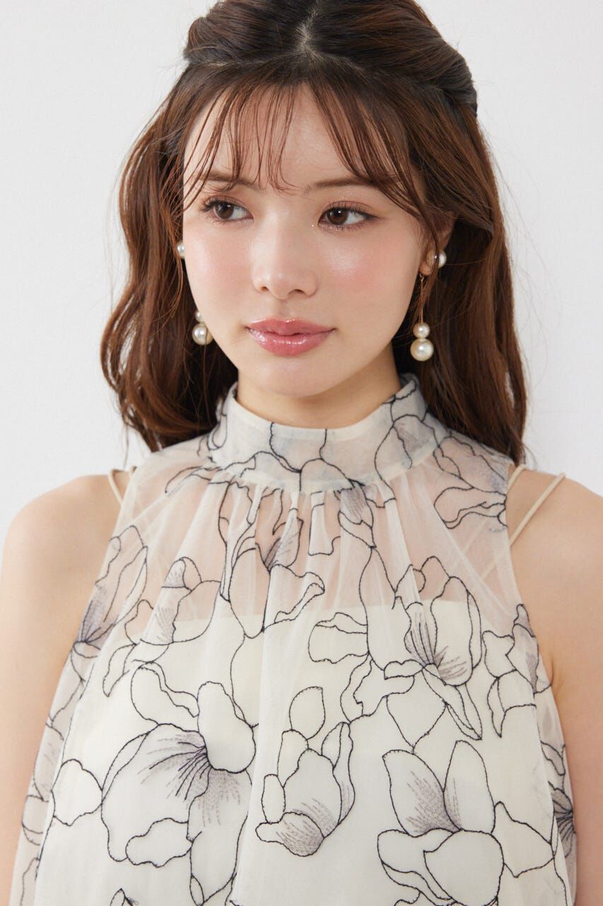 rienda「26エンブロイダリーチュールブラウス」|シャツ・ブラウス|