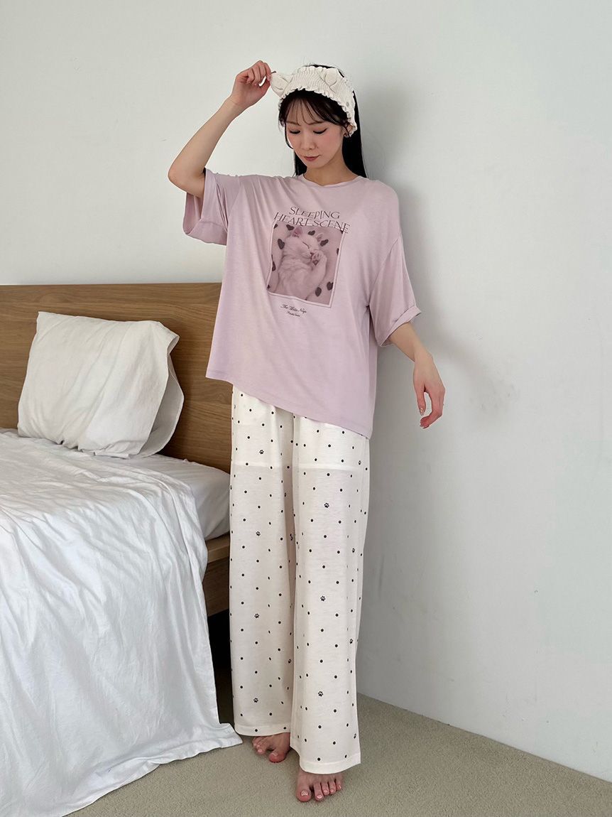 SNIDEL HOME「【接触冷感】ネコＴシャツ」|ルームウェア|