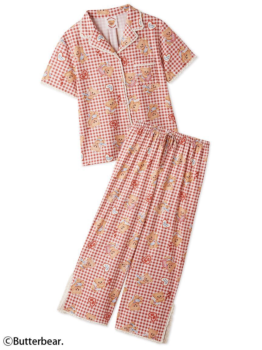 SNIDEL HOME「【WEB限定】【セット商品】【BUTTERBEAR】開襟シャツ＆カットロングパンツSET」|ルームウェア|