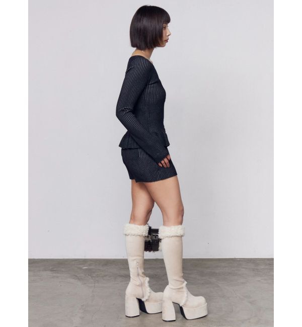 EMODA「プレーティングリブニットショートパンツ」|その他|