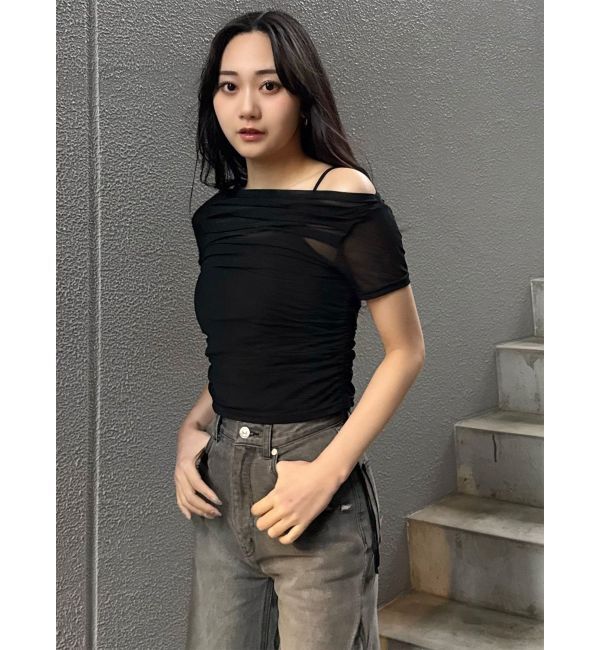 MURUA「タックドロストシアートップス」|Tシャツ・カットソー|