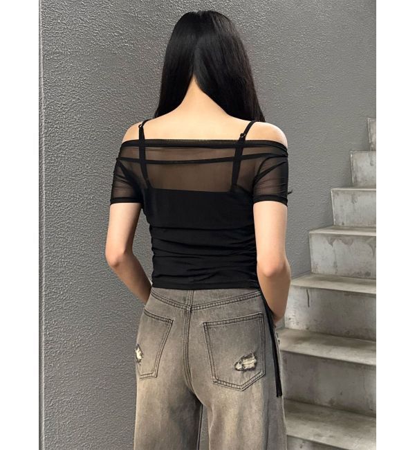 MURUA「タックドロストシアートップス」|Tシャツ・カットソー|