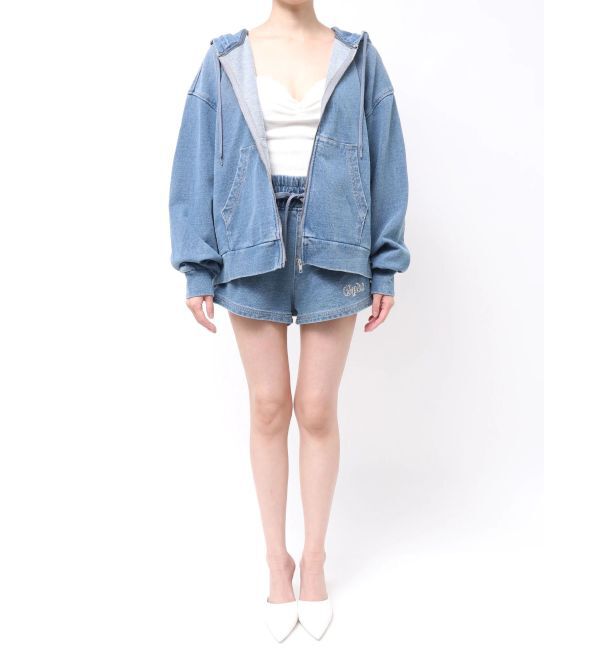 GYDA「ラインストーンGYDAカットデニムショートパンツ」|その他|