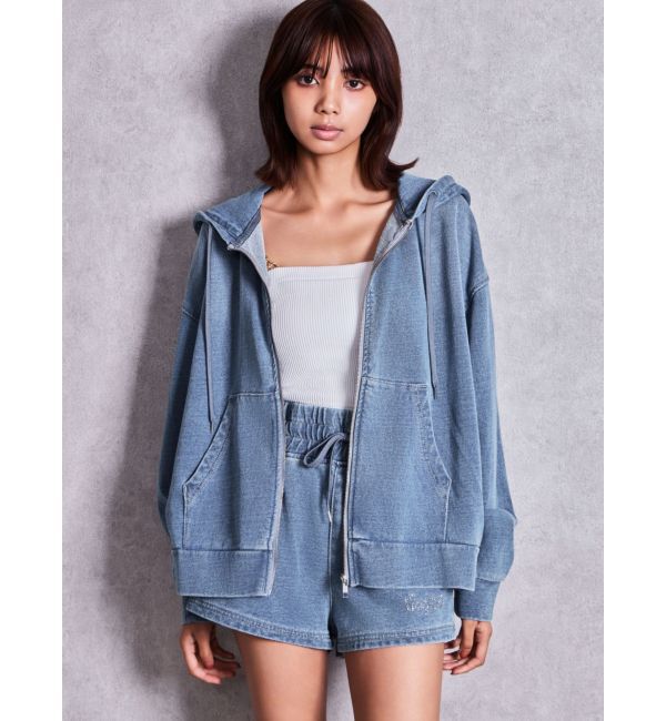 GYDA「ラインストーンGYDAカットデニムショートパンツ」|その他|