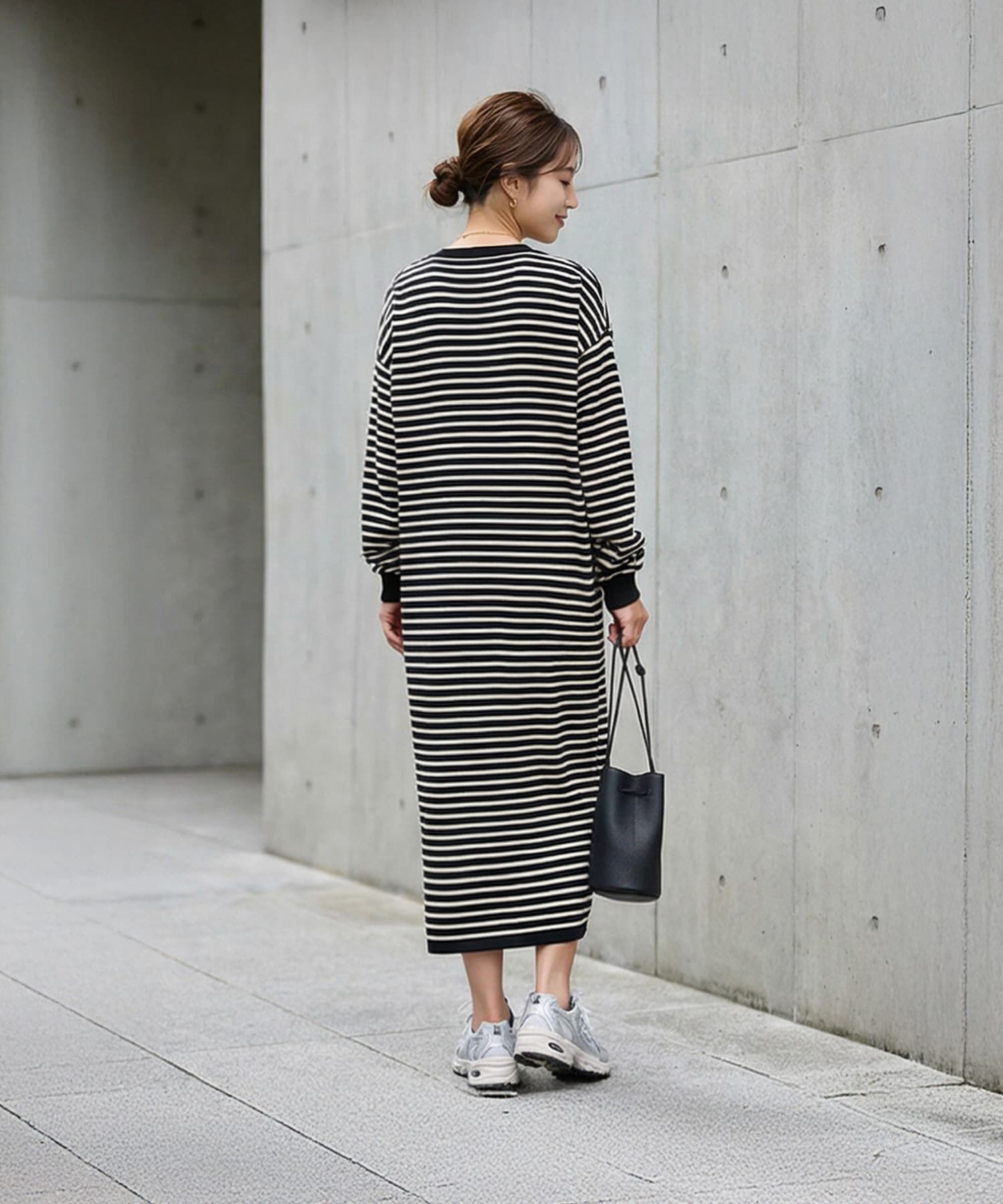 STYLE DELI「Vネックトリミングボーダーワンピース」|ワンピース|