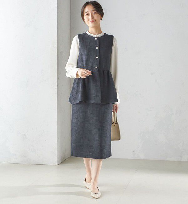 SHIPS for women「〈セレモニー対応可〉スラブ ツイード ジレ（セットアップ対応）」|ベスト・ジレ|
