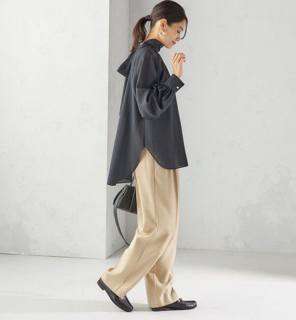 SHIPS for women「〈手洗い可能〉TUMUGITO(R) シャーク ツイード タック パンツ」|その他|