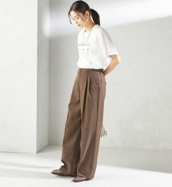 SHIPS for women「〈手洗い可能〉TUMUGITO(R) シャーク ツイード タック パンツ」|その他|