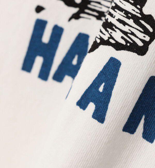 SHIPS any「【SHIPS any別注】THE KNiTS:〈洗濯機可能〉ロゴ プリント リンガー TEE」|Tシャツ・カットソー|