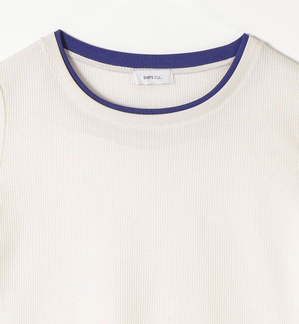 SHIPS any「SHIPS any:〈手洗い可能〉レイヤード シアー ワッフル TEE」|Tシャツ・カットソー|