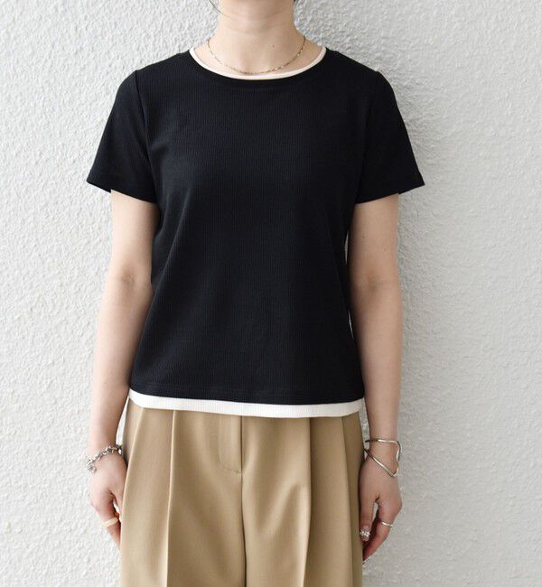 SHIPS any「SHIPS any:〈手洗い可能〉レイヤード シアー ワッフル TEE」|Tシャツ・カットソー|