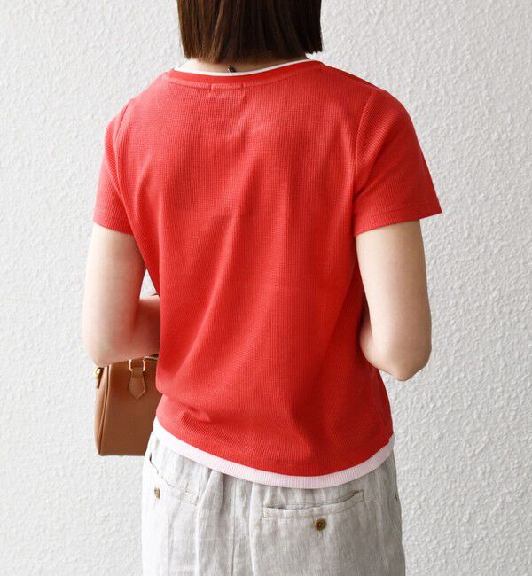 SHIPS any「SHIPS any:〈手洗い可能〉レイヤード シアー ワッフル TEE」|Tシャツ・カットソー|
