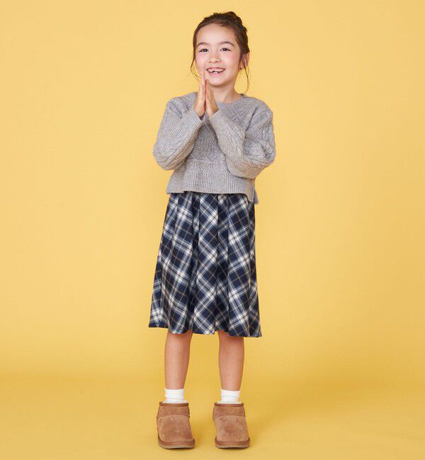 SHIPS KIDS「100～130cm/〈洗濯機可能〉 ケーブルニット ドッキング ワンピース」|ワンピース|