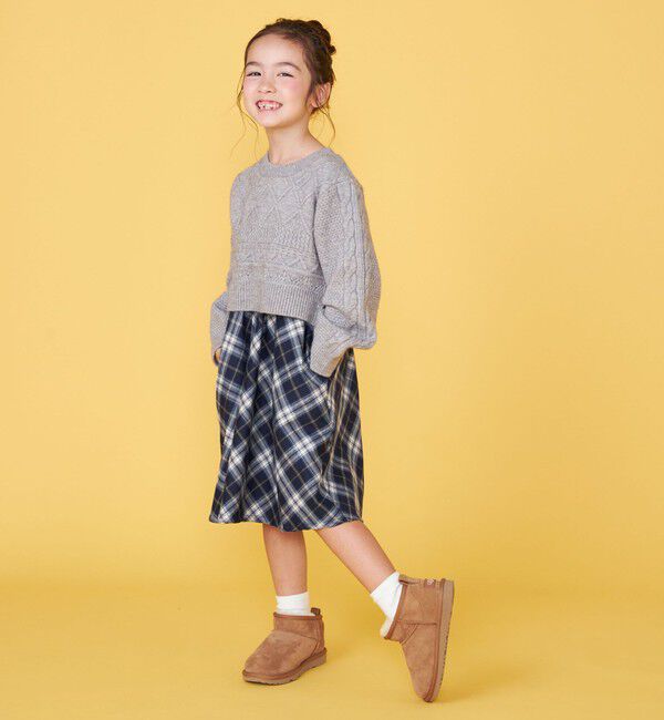 SHIPS KIDS「100～130cm/〈洗濯機可能〉 ケーブルニット ドッキング ワンピース」|ワンピース|