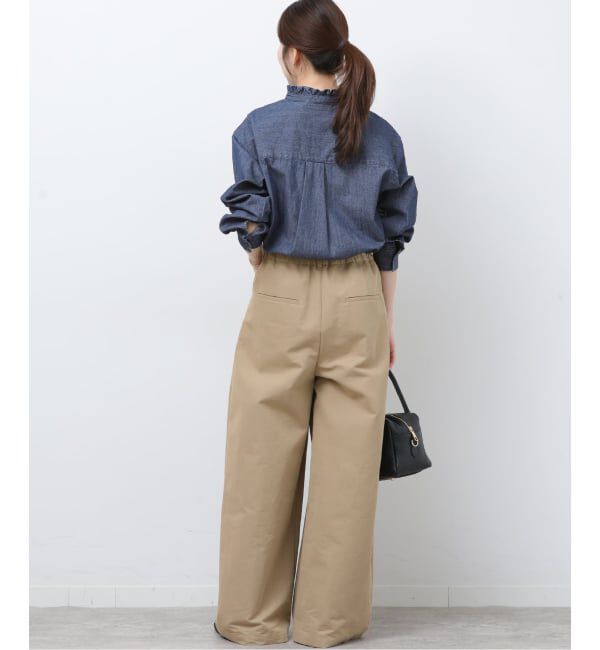 JOURNAL STANDARD relume「《追加5》スタンドネックデニムフリルブラウス」|シャツ・ブラウス|