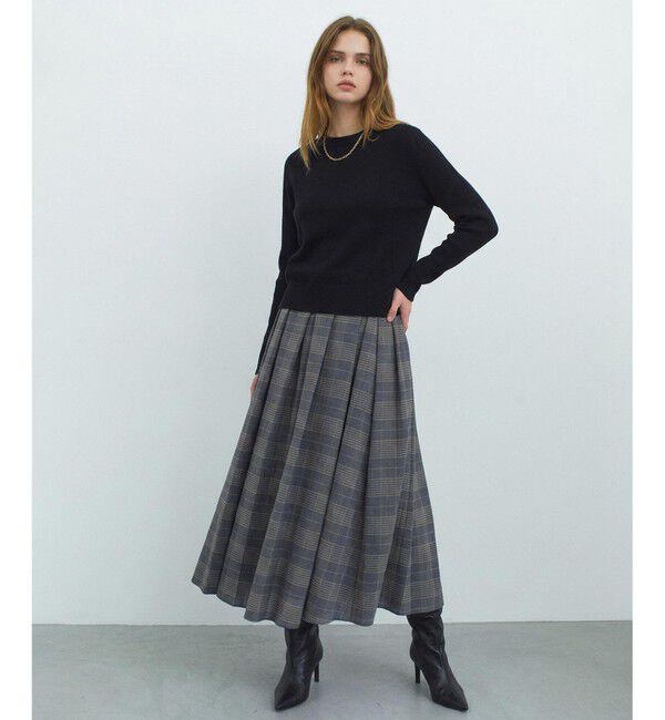 BEIGE,「【WEB限定】WILLOW / ストレッチクルーネックリブニット」|ニット・セーター|