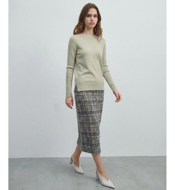 BEIGE,「【WEB限定】WILLOW / ストレッチクルーネックリブニット」|ニット・セーター|