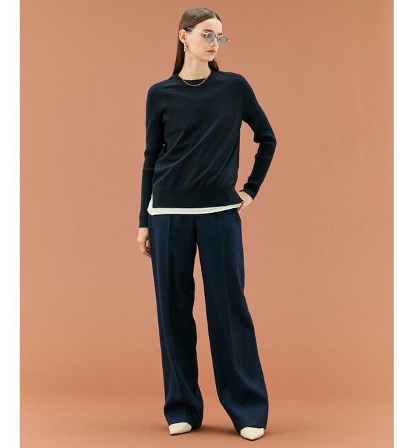 BEIGE,「【WEB限定】WILLOW / ストレッチクルーネックリブニット」|ニット・セーター|