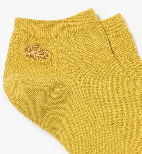LACOSTE「レディースリブニットアンクルソックス 22-24cm」|ソックス|イエロー