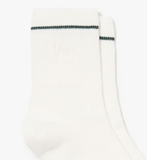 LACOSTE「ケーブルラインクルーソックス 22-24cm」|ソックス|オフホワイト