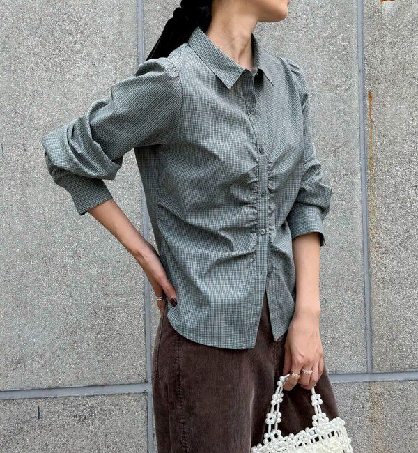fredy emue「【WEB限定カラーあり】フロントギャザーコンパクトシャツ」|シャツ・ブラウス|