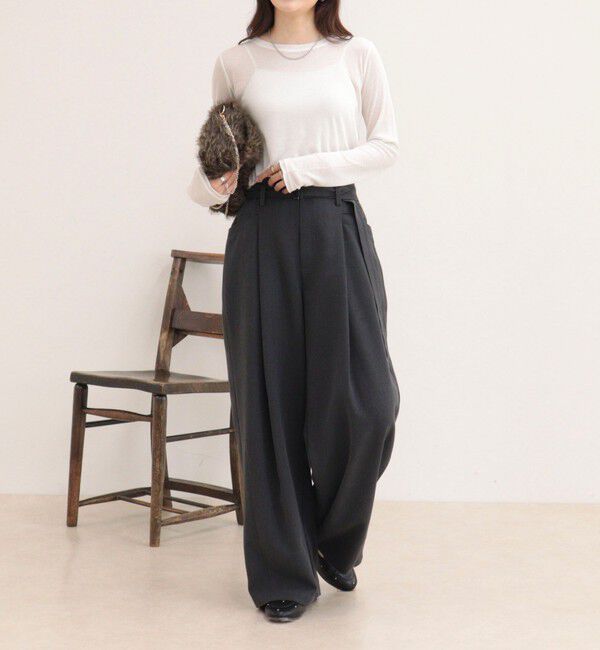 fredy emue「ウールブレンドシアーテレコロンTシャツ」|Tシャツ・カットソー|