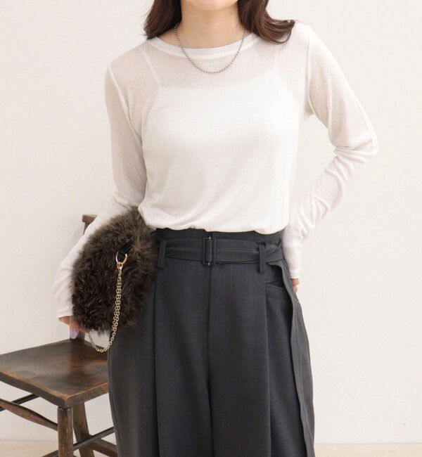 fredy emue「ウールブレンドシアーテレコロンTシャツ」|Tシャツ・カットソー|