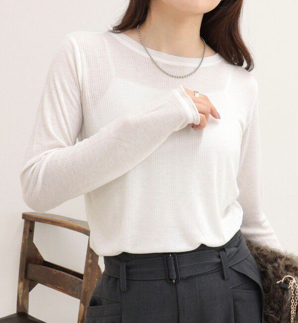 fredy emue「ウールブレンドシアーテレコロンTシャツ」|Tシャツ・カットソー|