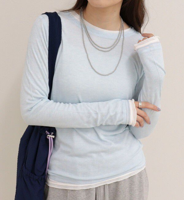 fredy emue「ウールブレンドシアーテレコロンTシャツ」|Tシャツ・カットソー|