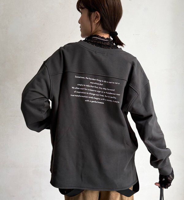  「【WEB限定】バックロゴハーフジッププルオーバー」|Tシャツ・カットソー|グレー
