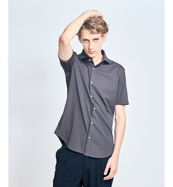 ABAHOUSE「【接触冷感】アイスピケ ストレッチ 半袖シャツ / FLEX SHIRTS」|シャツ・ブラウス|