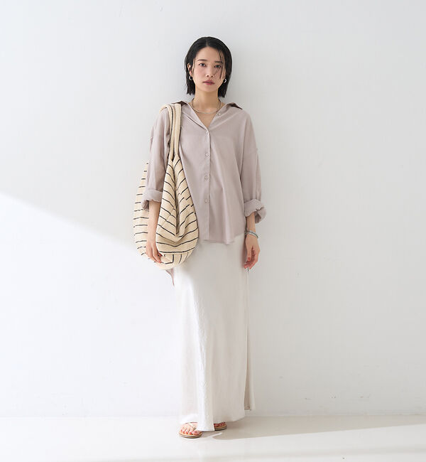 Rouge vif「【新色追加】麻混バックスリットシャツ」|シャツ・ブラウス|