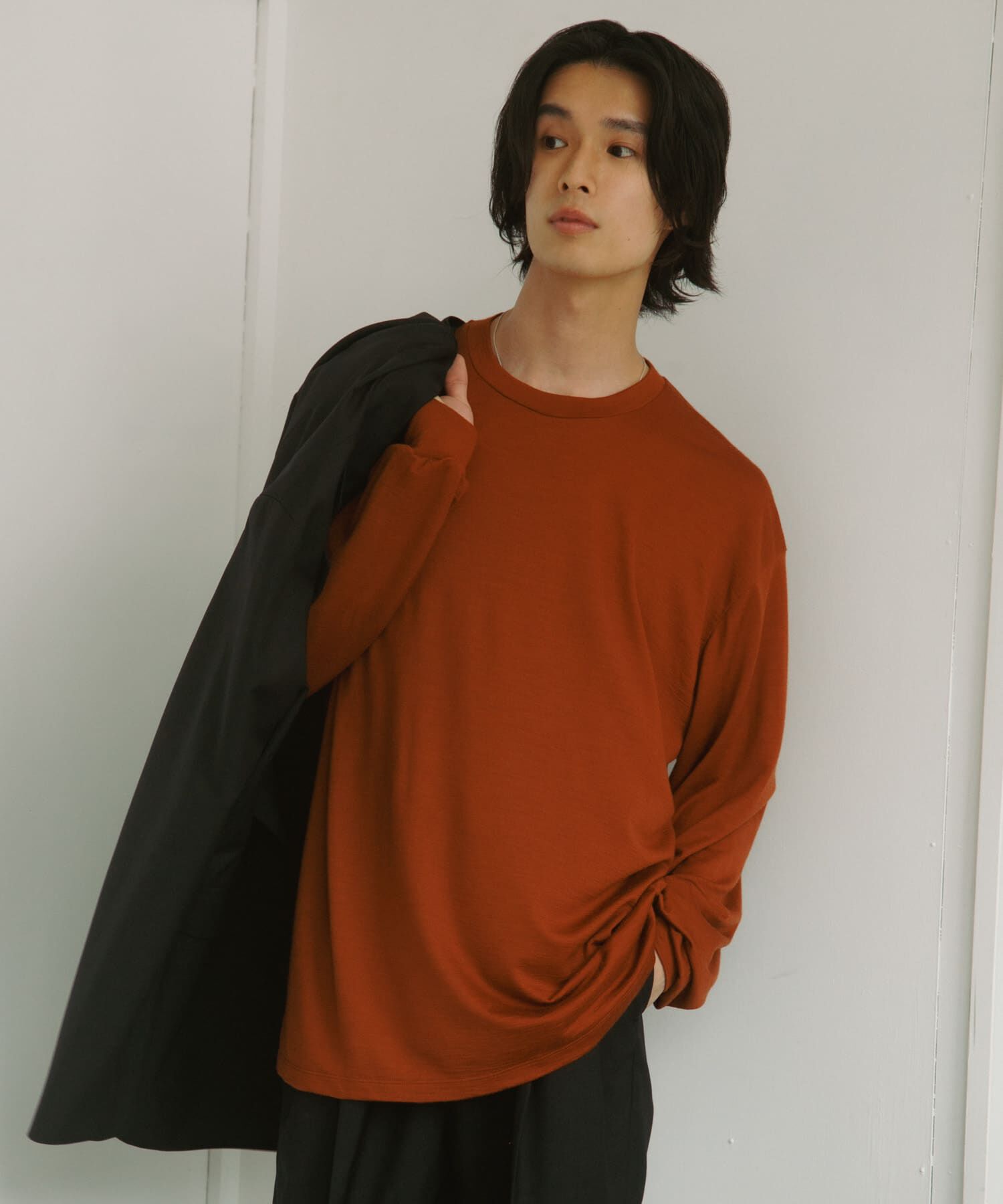 URBAN RESEARCH DOORS「Washable Wool Crew-Neck Long-Sleeve T-shirts」|Tシャツ・カットソー|