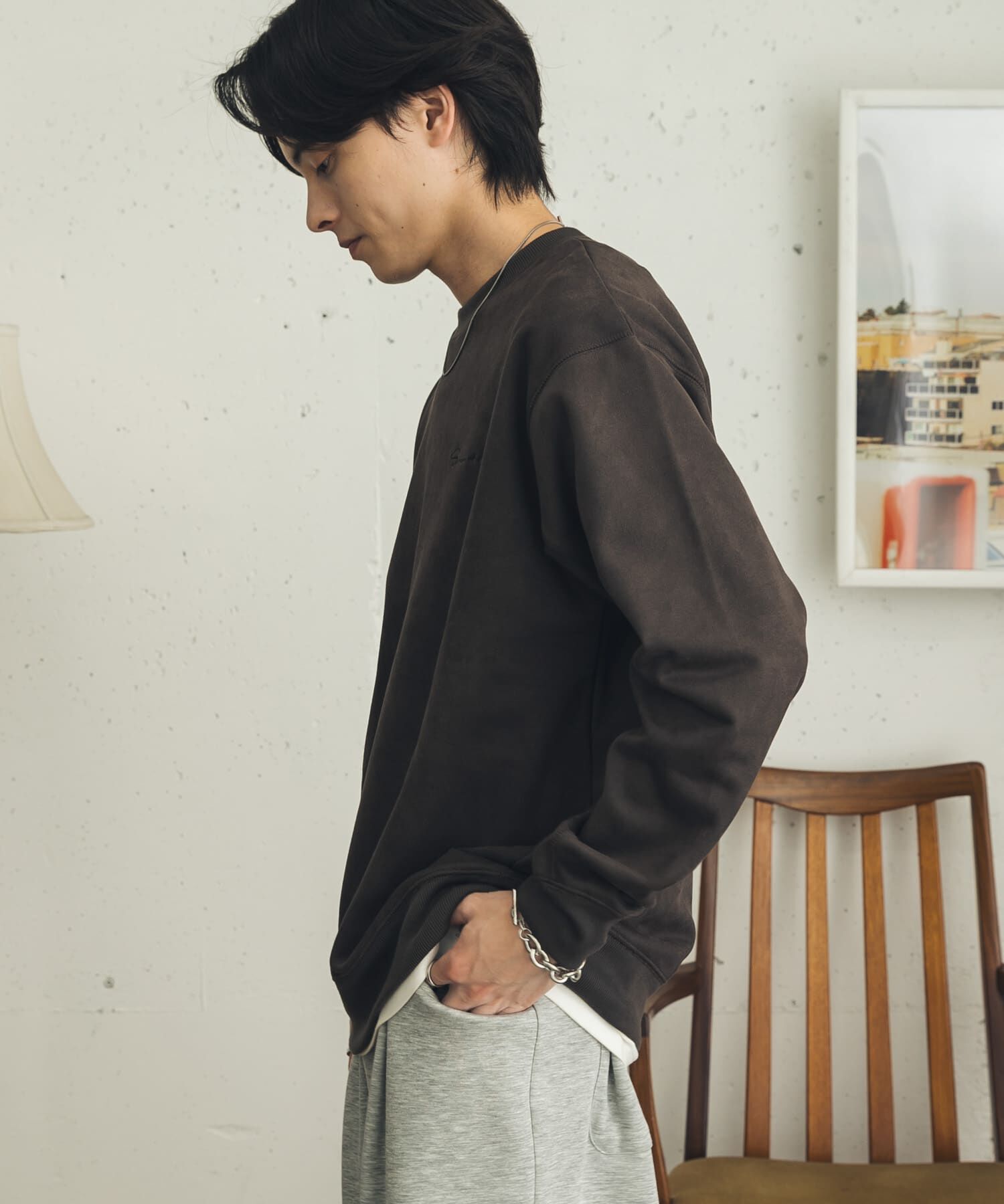 SENSE OF PLACE by URBAN RESEARCH「シシュウフェイクスエードクルーネックスウェット」|スウェット・ジャージ|