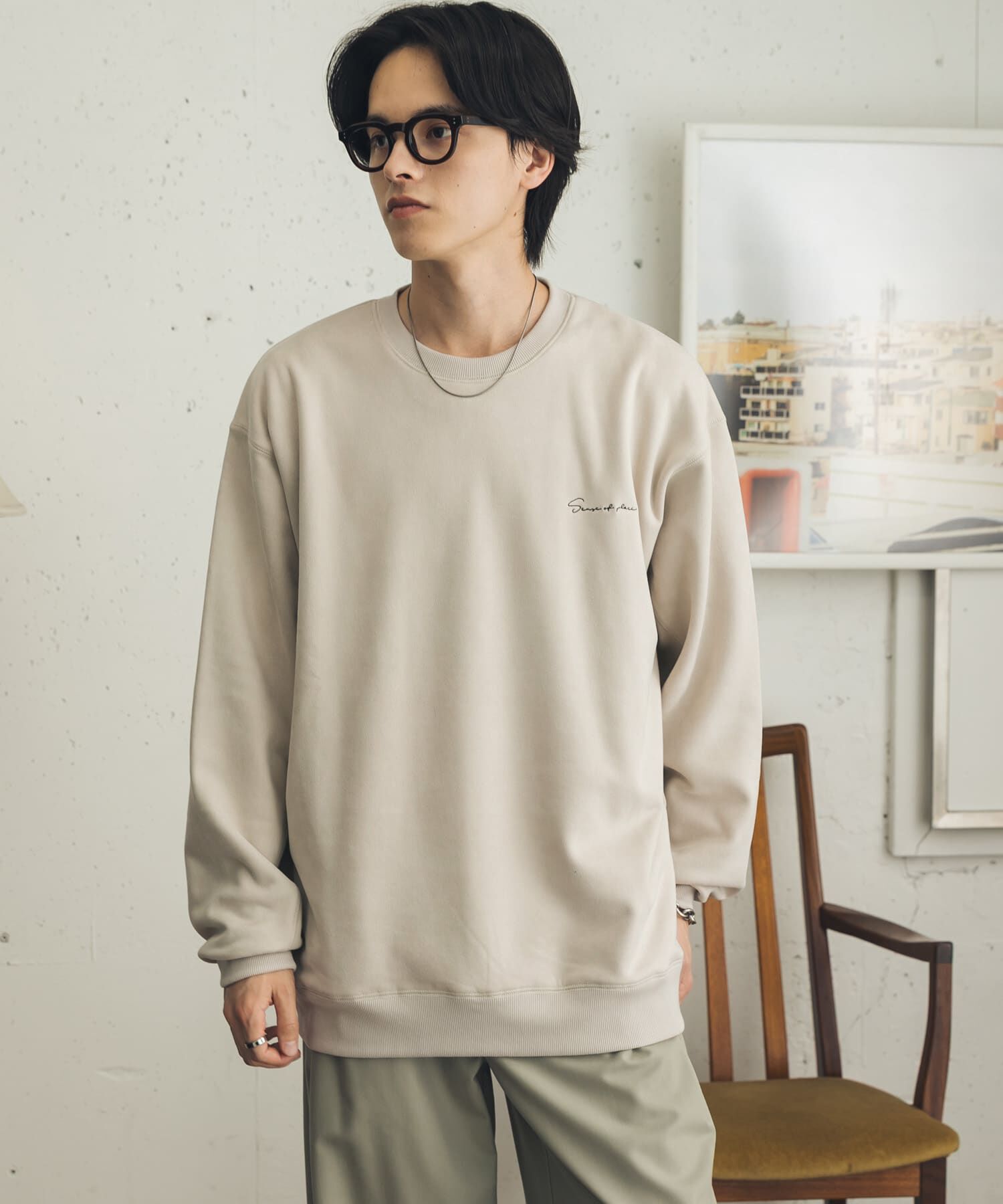 SENSE OF PLACE by URBAN RESEARCH「シシュウフェイクスエードクルーネックスウェット」|スウェット・ジャージ|