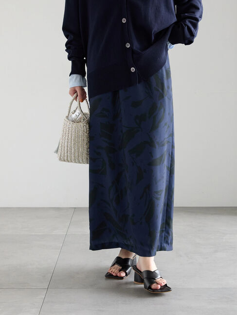 Te chichi「ペイントパターンナロースカート《2026 spring catalog item》」|スカート|ネイビー