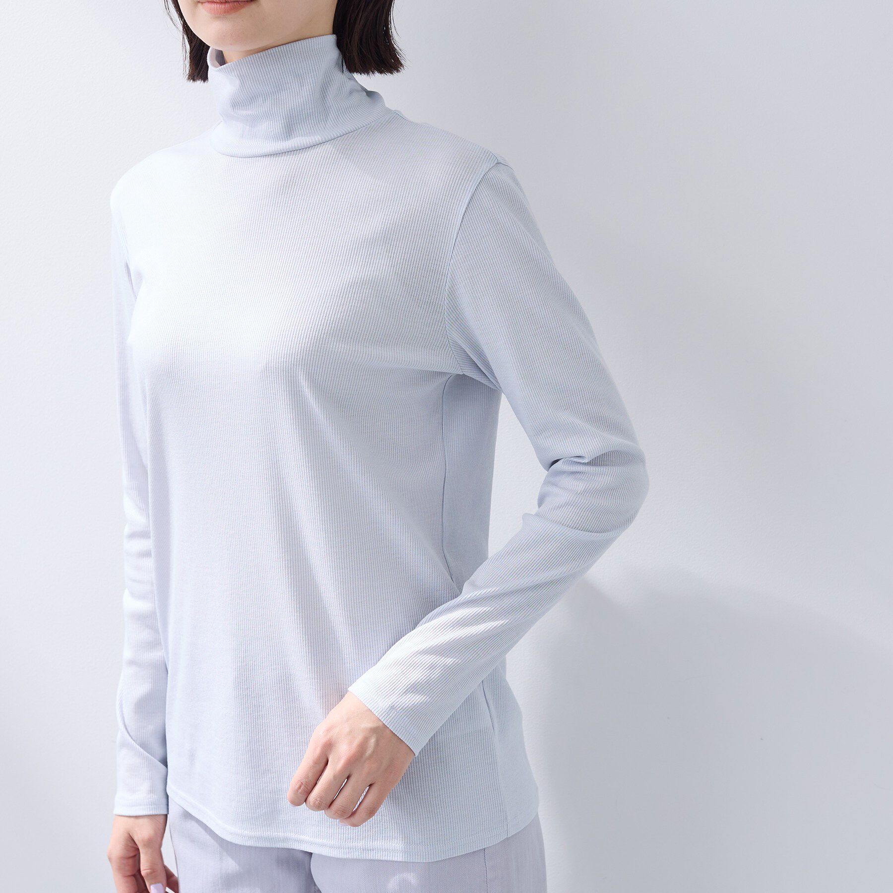 INDIVI「【インナーとして使える／通気性◎】テレコジャージトップス」|Tシャツ・カットソー|
