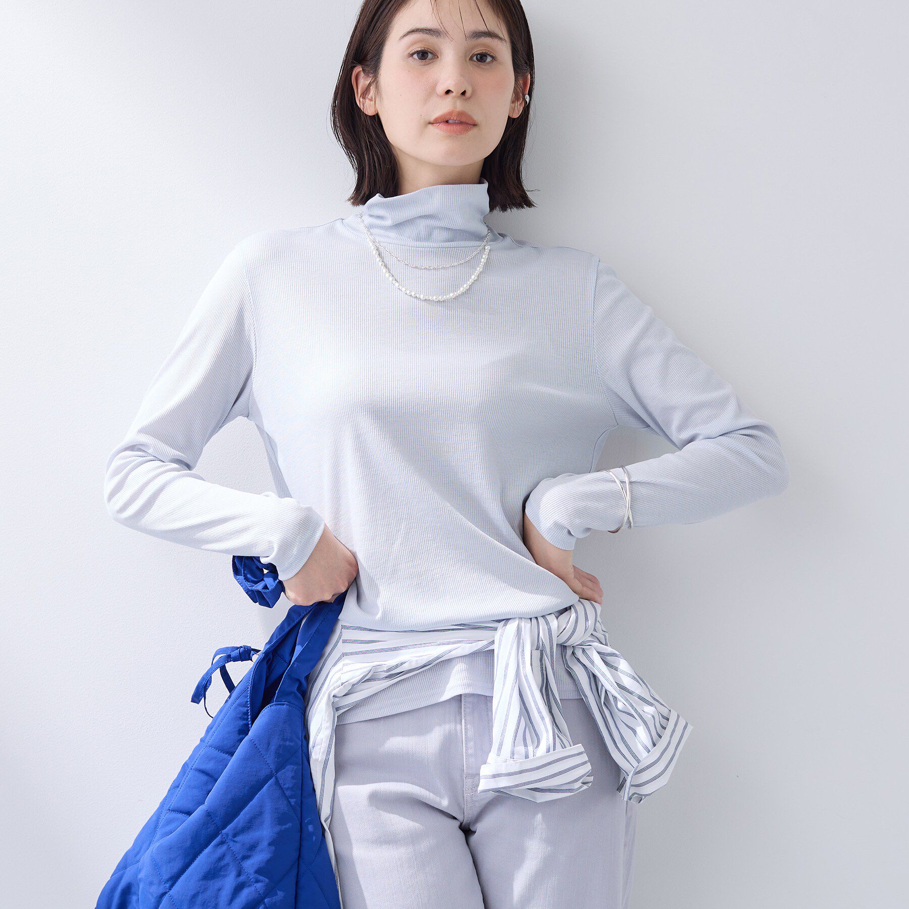 INDIVI「【インナーとして使える／通気性◎】テレコジャージトップス」|Tシャツ・カットソー|