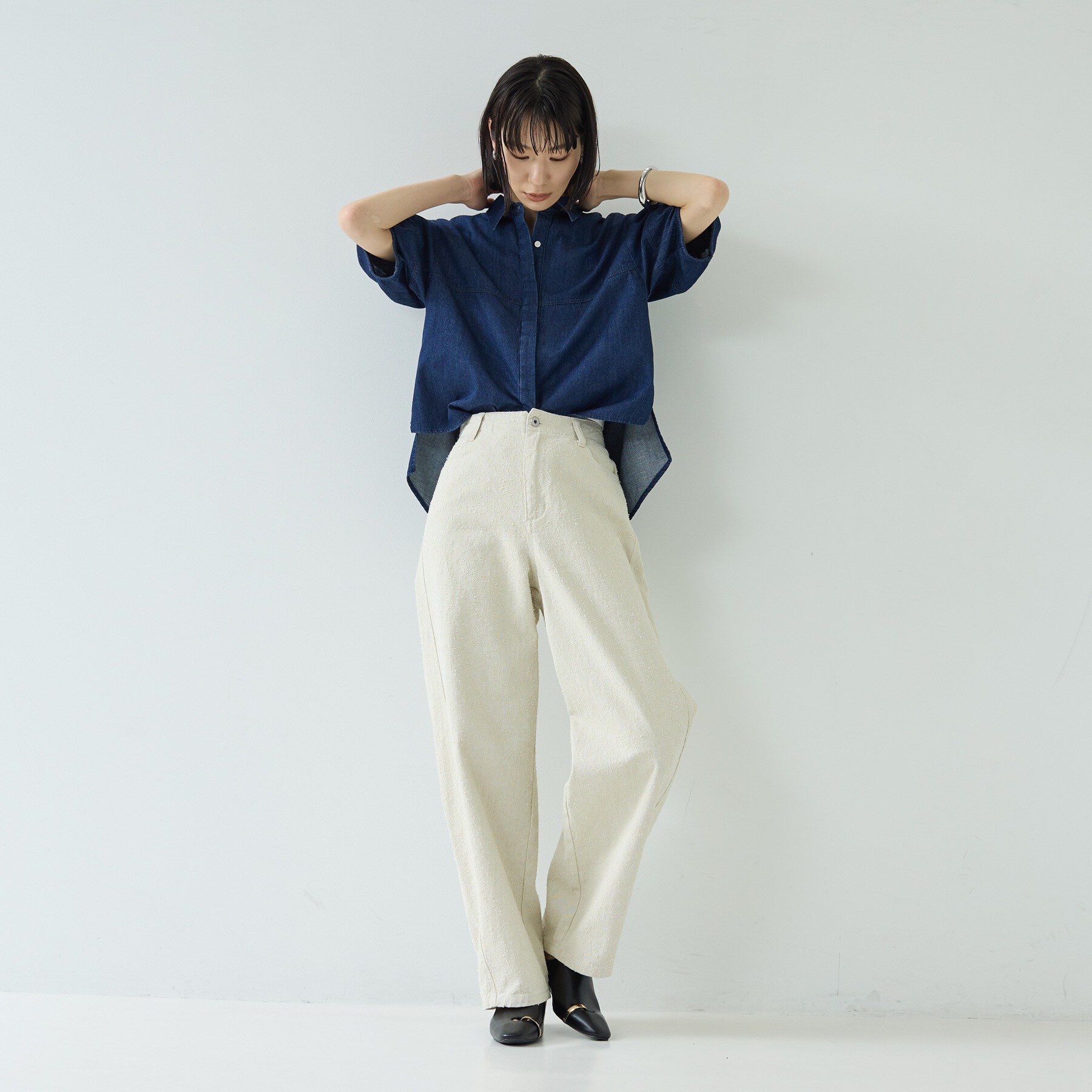 GALLEST「フォルムスリーブデニムシャツ」|シャツ・ブラウス|