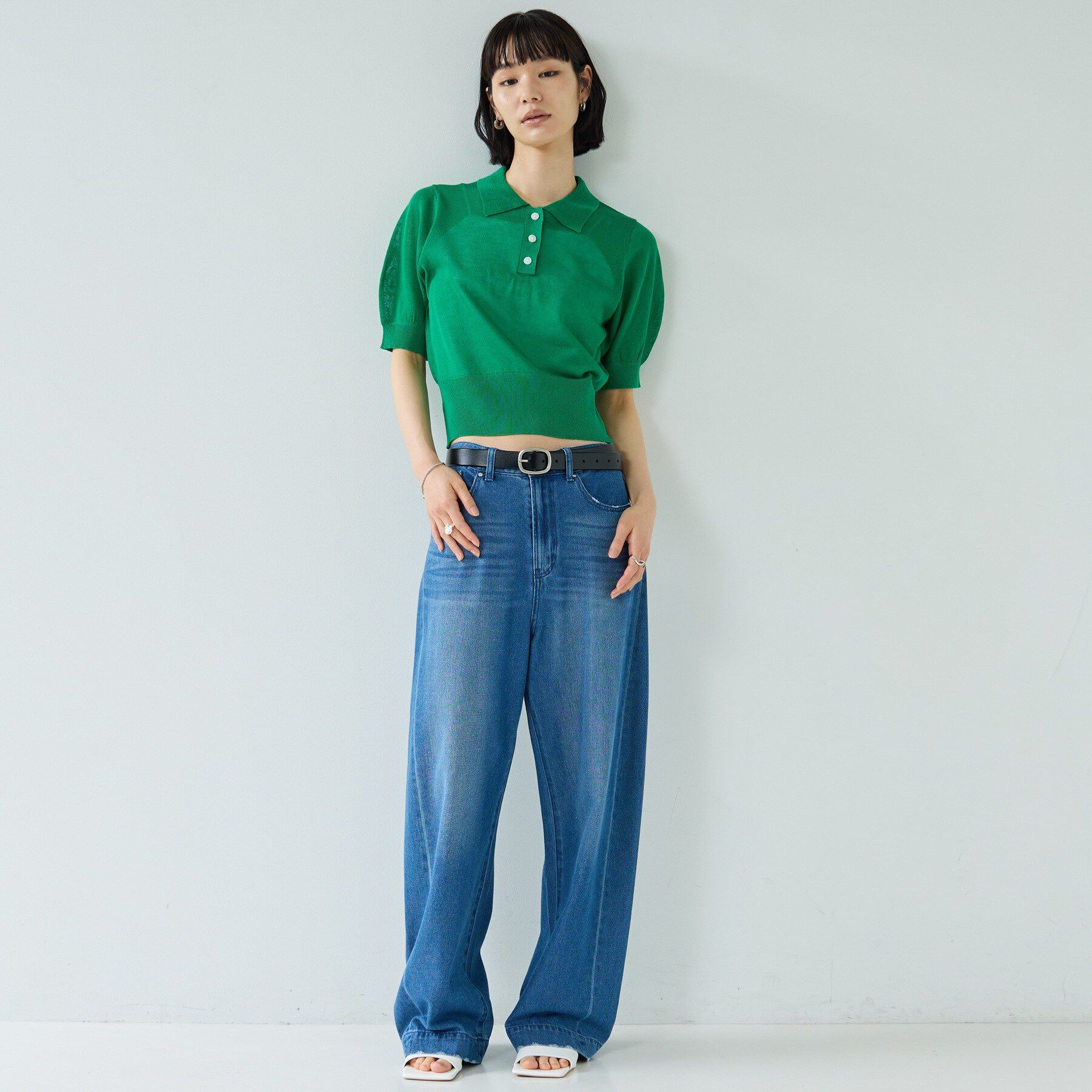 GALLEST「フォルムスリーブポロニット」|ニット・セーター|