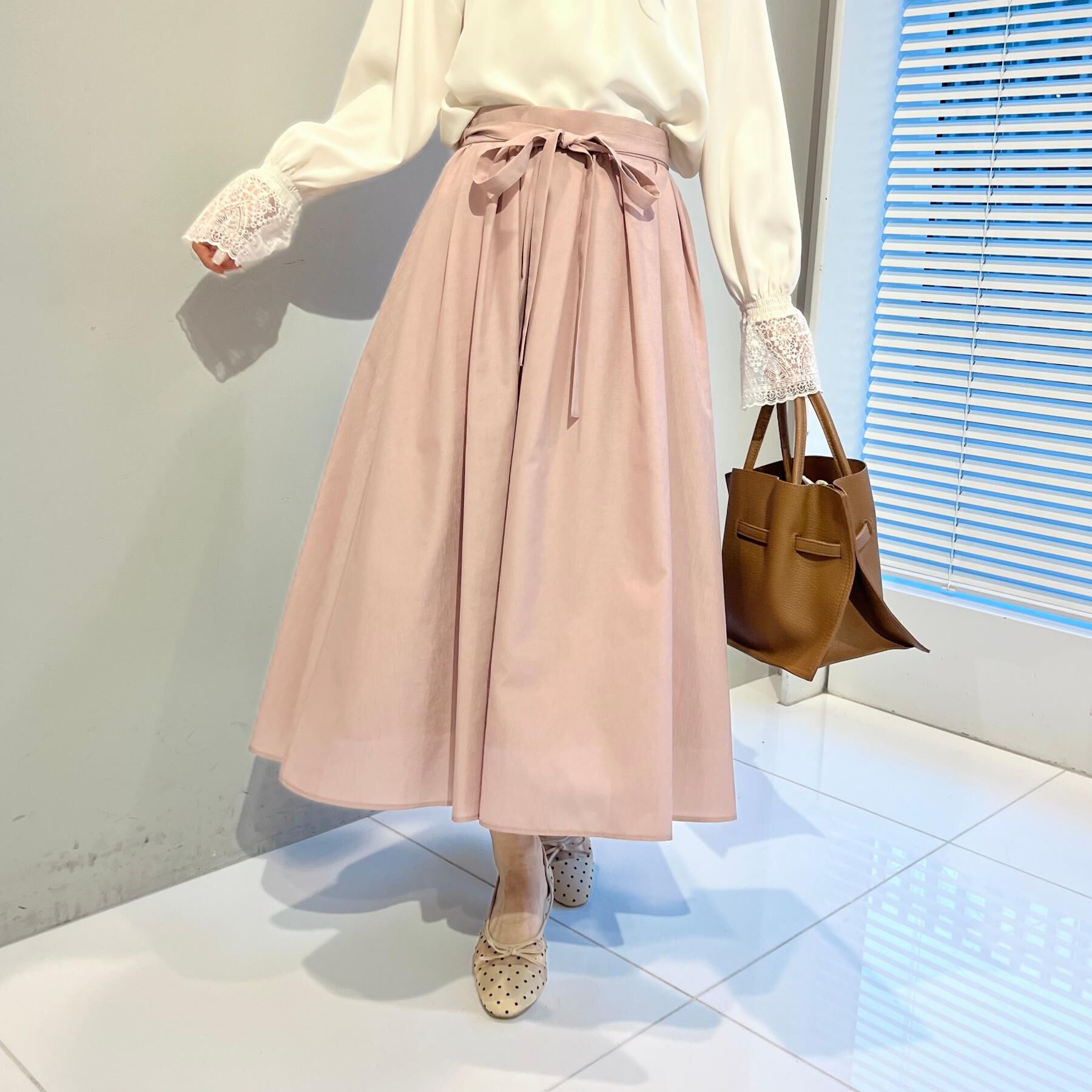 Couture broach「【洗える】パレットボイル 細リボン付きスカート」|スカート|