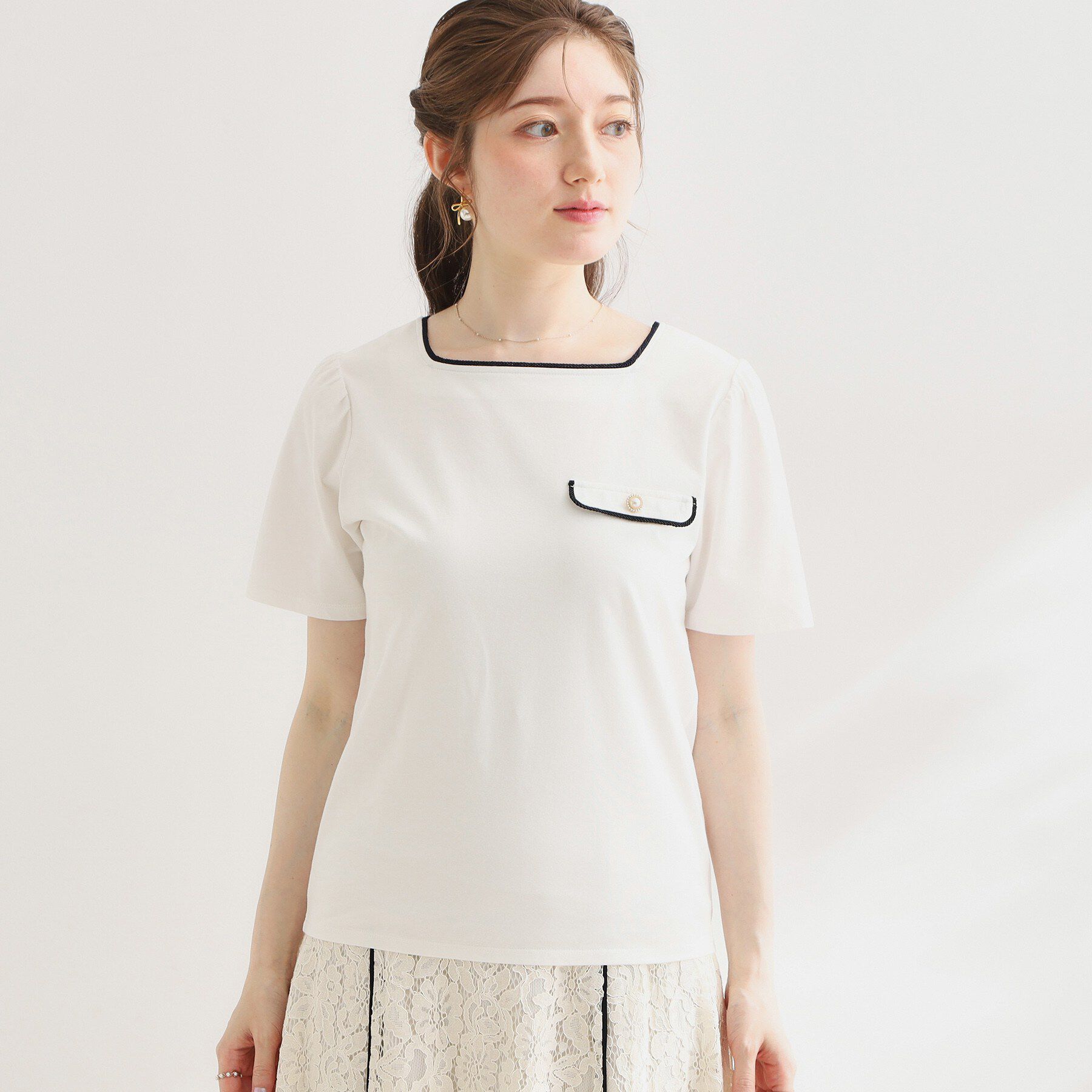 Couture broach「【接触冷感・UVカット・洗える】マリンコードTシャツ」|Tシャツ・カットソー|