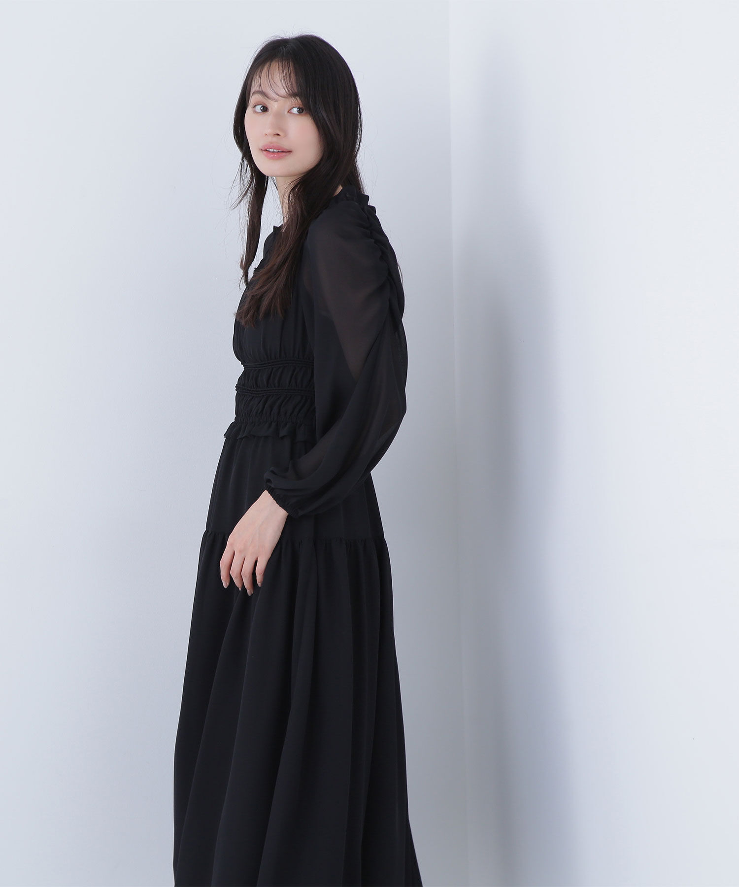  「シャーリングシアーワンピース＊」|ワンピース|