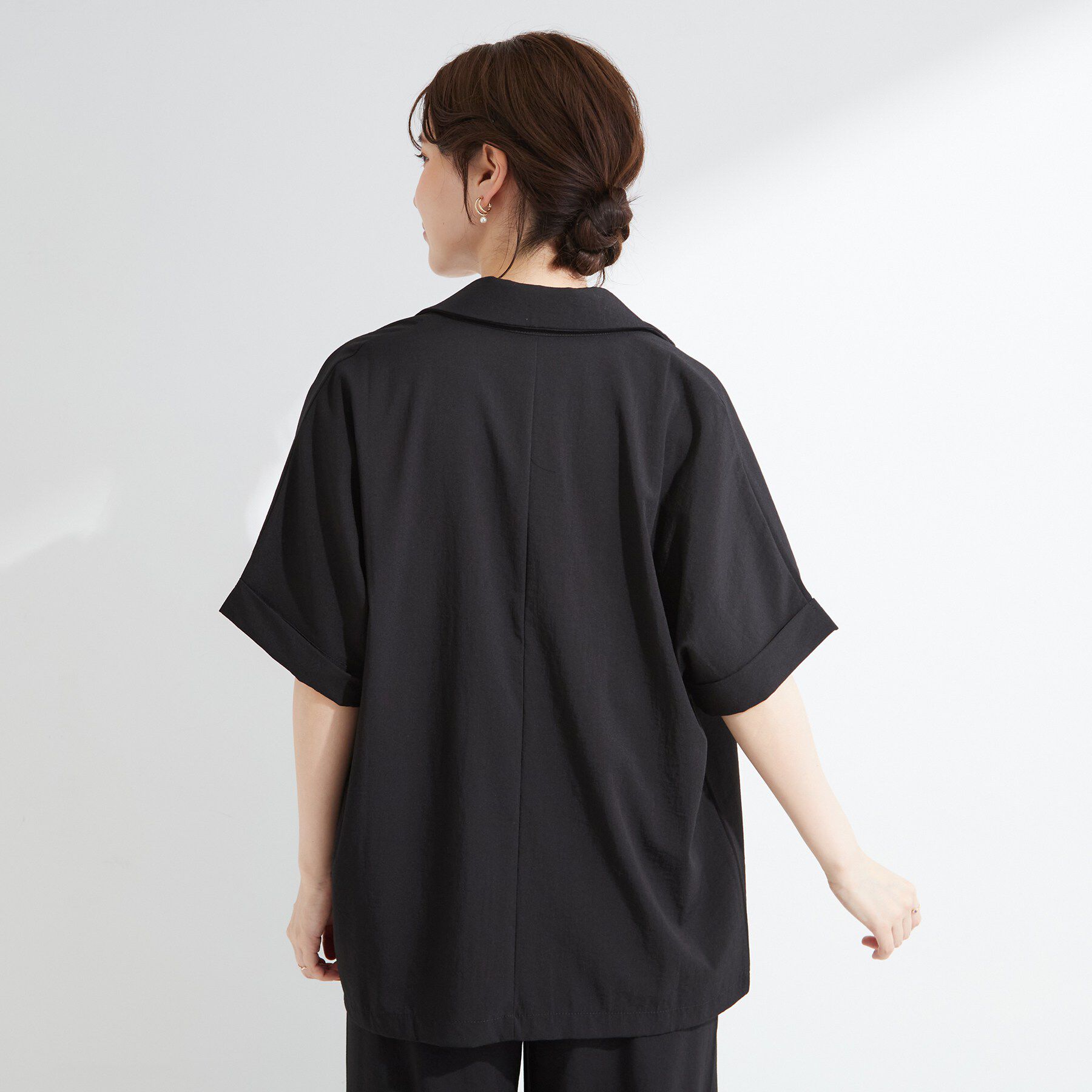 SHOO･LA･RUE「【高レビュー/洗濯機可/セットアップ可】軽凛(かろりん) 半袖ジャケット」|テーラードジャケット|