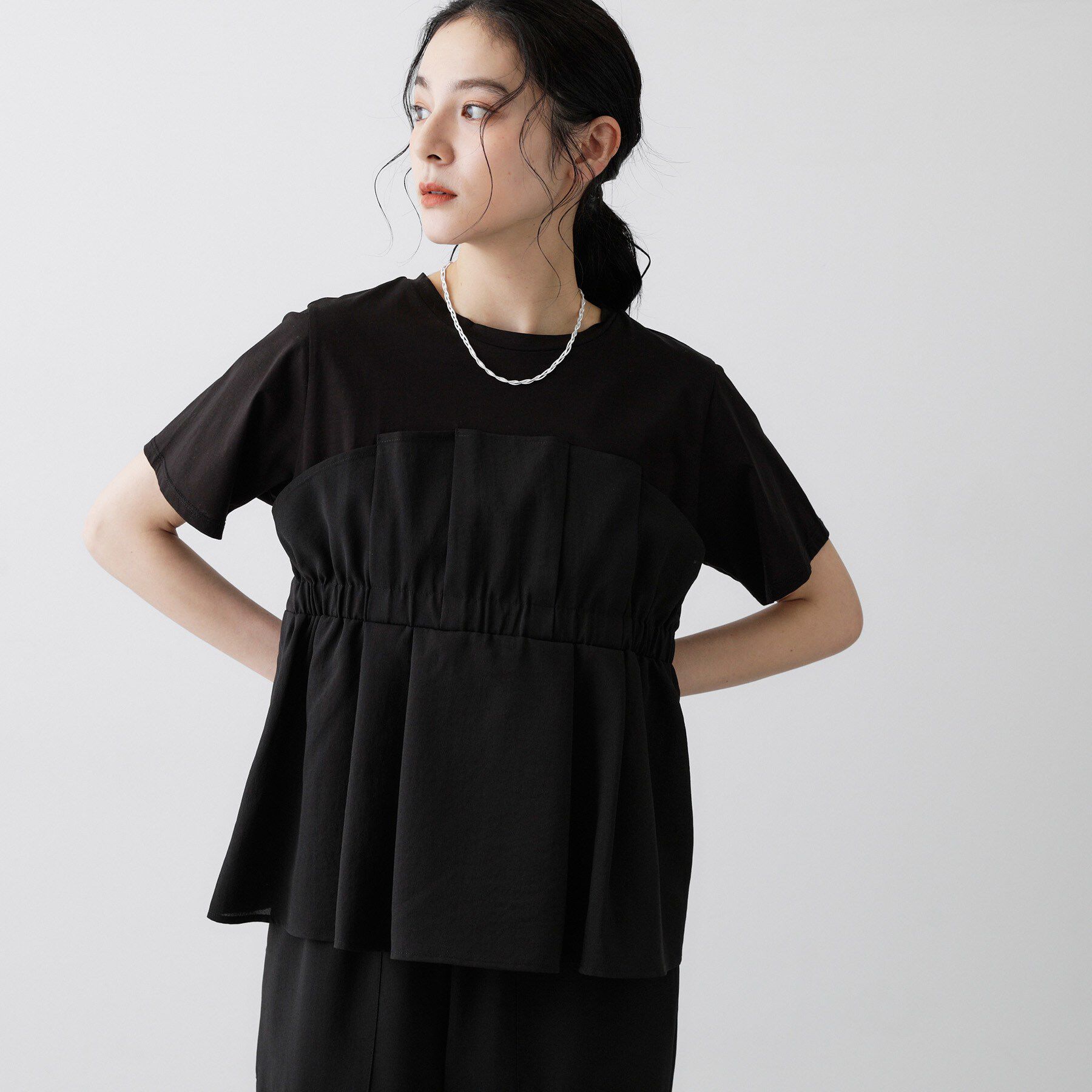 Dessin「【セットアップ可/UVカット/洗える】ビスチェドッキングTシャツ」|Tシャツ・カットソー|
