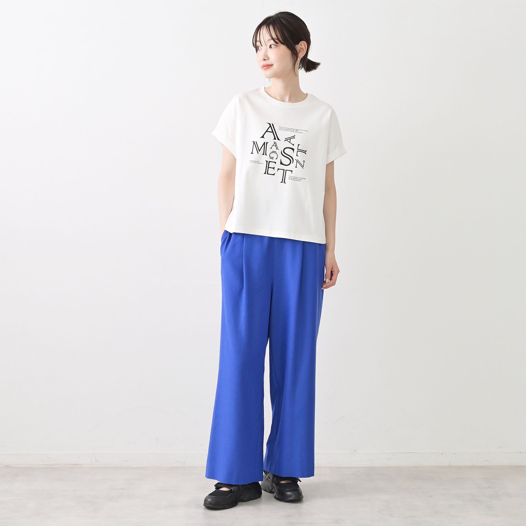 Dessin「【セットアップ可/ウエストゴム】リネンブレンドワイドパンツ」|その他|