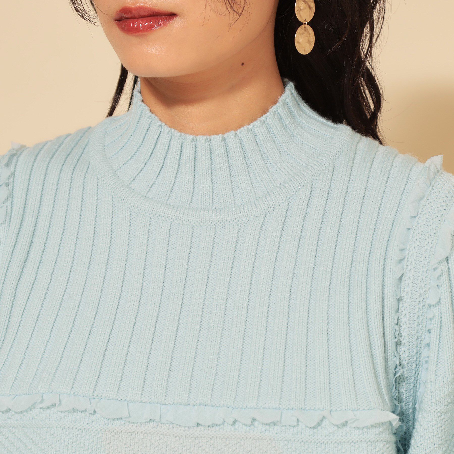 SunaUna「【COLLECTION LINE】編変化シフォンニット」|ニット・セーター|