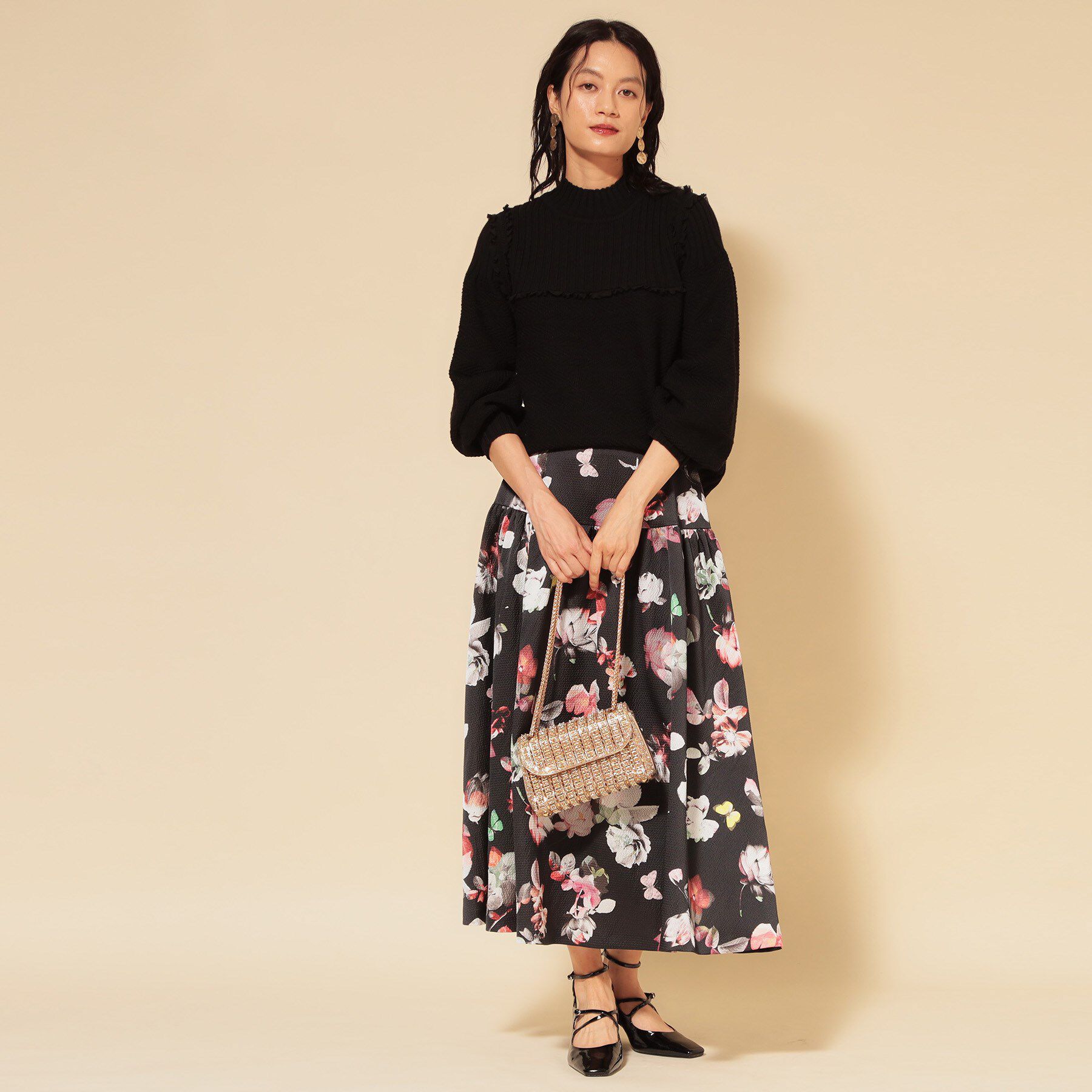SunaUna「【COLLECTION LINE】編変化シフォンニット」|ニット・セーター|