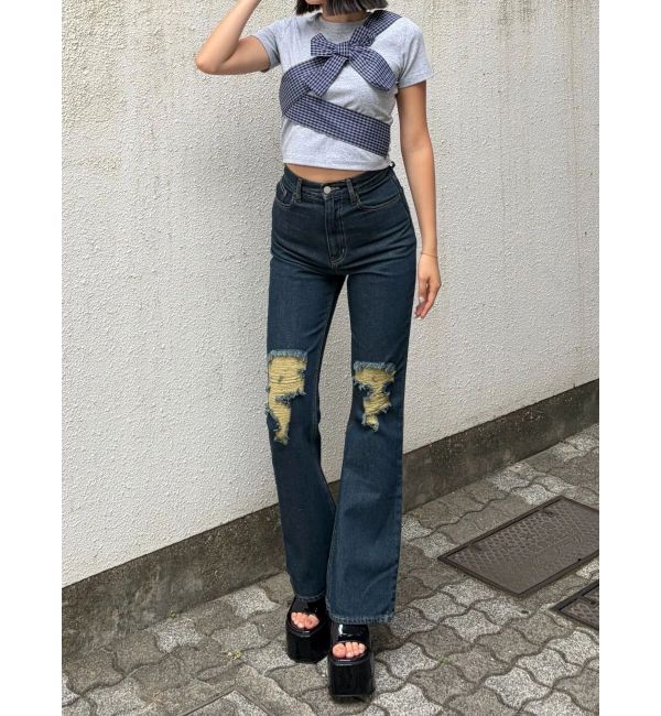 EMODA「リボンテープTシャツ」|Tシャツ・カットソー|