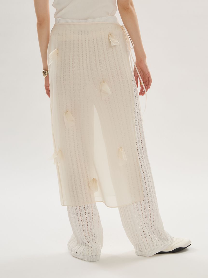 emmi atelier「リボンモチーフオーガンジーラップスカート」|スカート|